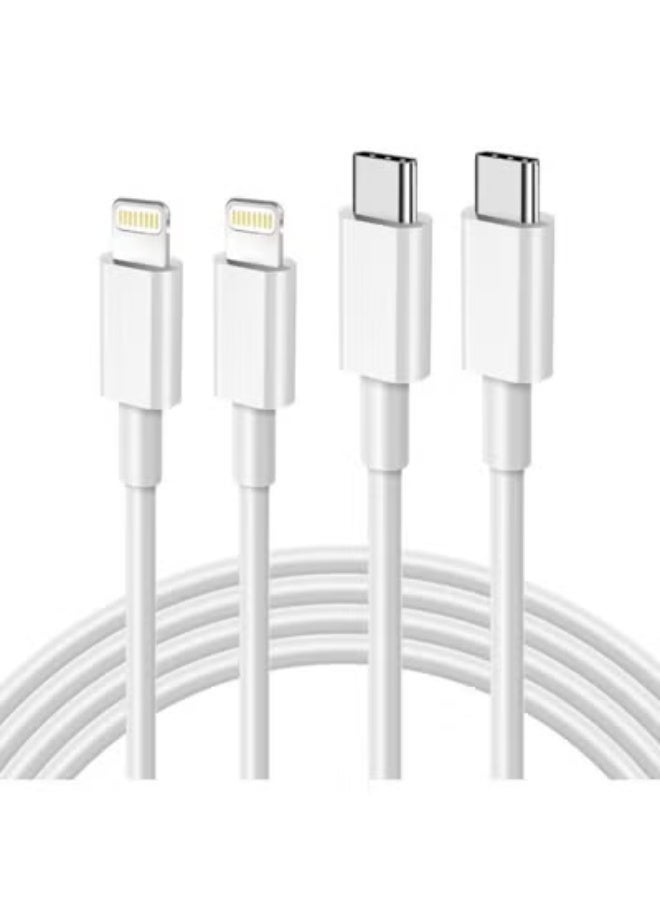 عبوة من قطعتين من كابل USB-C إلى Lightning بطول 1 متر - شحن سريع، متوافق مع  6s / 7 / 8 / X / XS / XR / 11 / 12 / 13 / 14 - Image 1